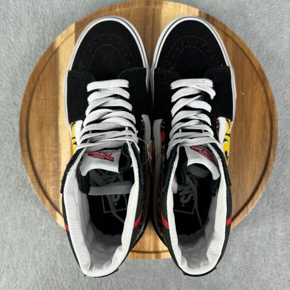 Vans Sk8 Hi Womens Size 6 Shoes Sneakers Black Suede Santa Flame Skate Atheltic - Picture 8 of 10